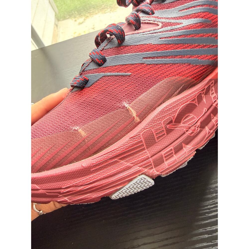 HOKA One One Speedgoat Trail Running Shoes Red Black Women’s Size 8.5 Sneakers - Picture 13 of 13